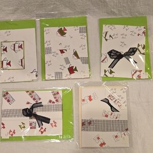 Elegant Green and White Handmade Cards